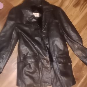 A Spiegel Black leather coat size 36 in woman's